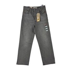 Levi's Gray Ribcage Straight Ankle Jeans